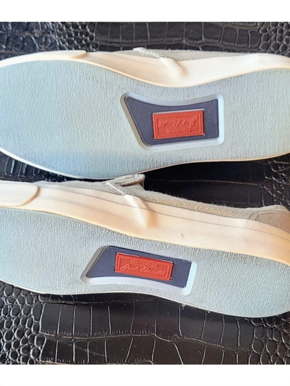 Converse Jack Purcell Slip-On Sneaker Men Size 8 Denim Gray Canvas Casual Vaca